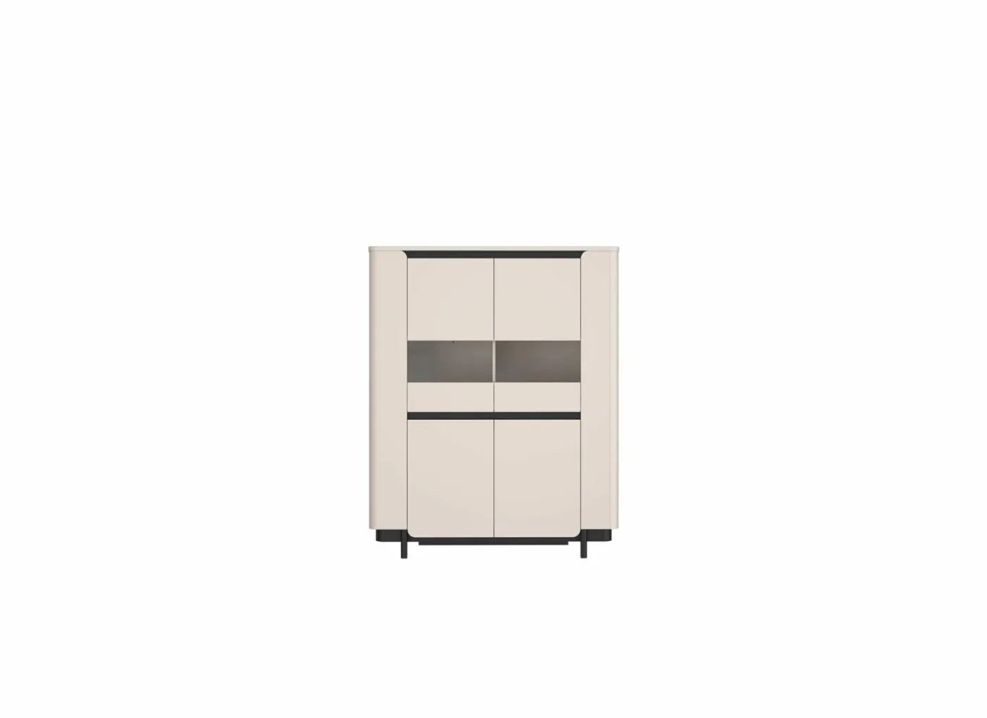 Vitrinekast Vodol 130cm - decor - zand & zwart
