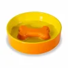 Voerbak Ø20cm - stoneware - geel & oranje