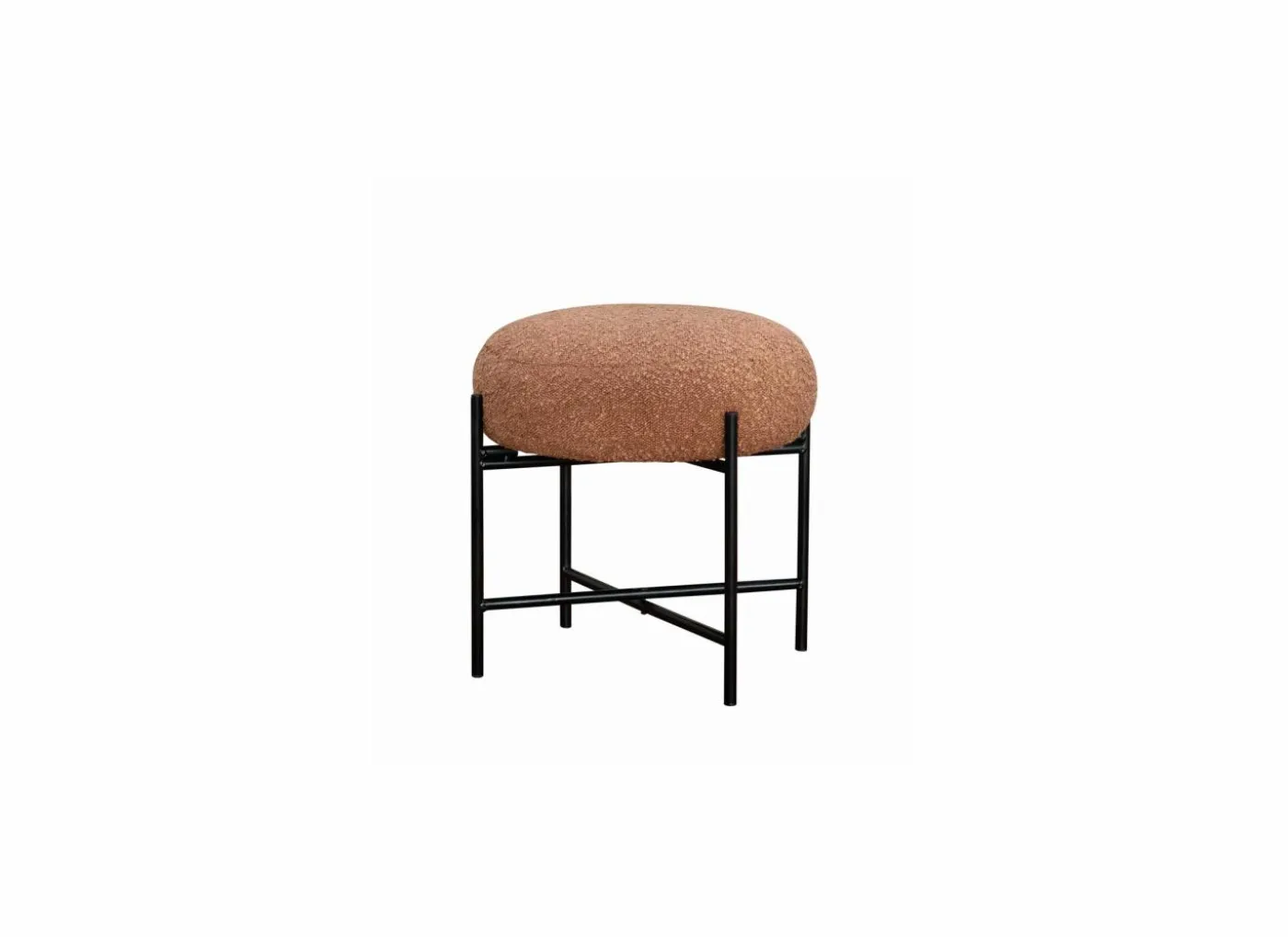Voetenbank Anaïs Ø40cm - polyestervezel/metaal - rood