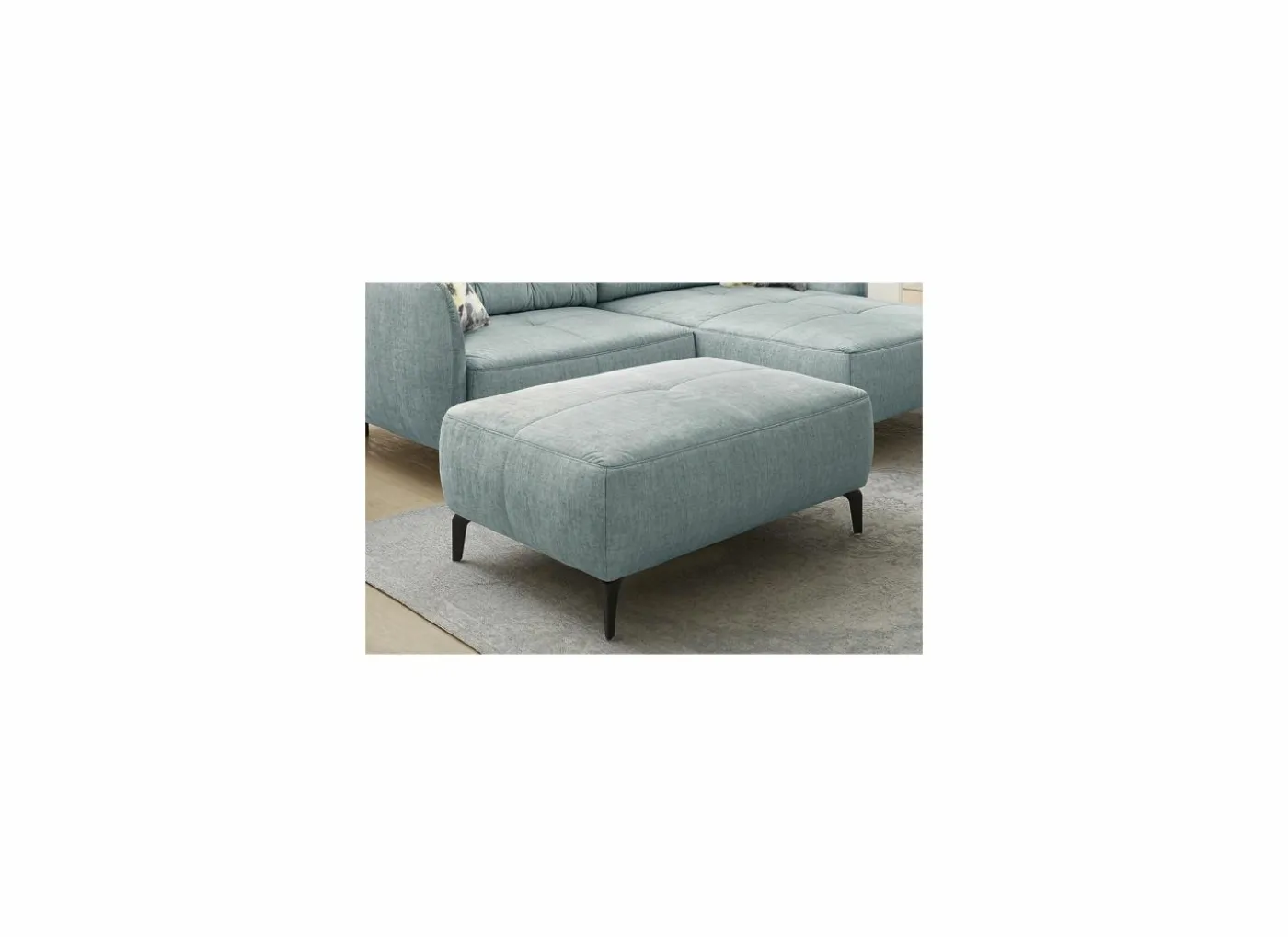 Voetenbank Saulo 114x81cm stof blauw