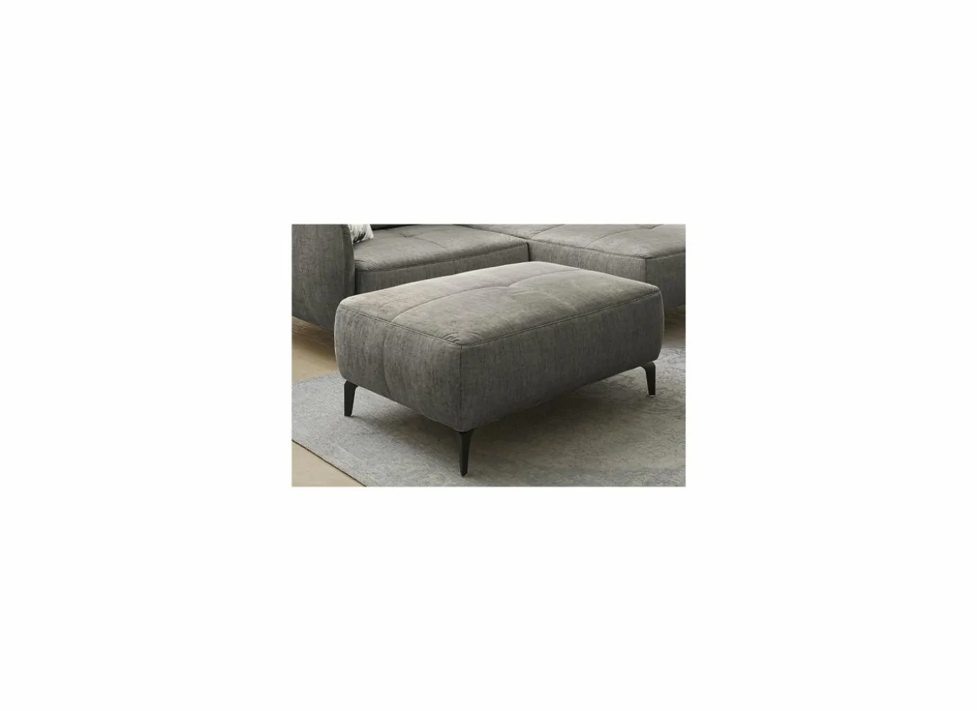 Voetenbank Saulo 114x81cm stof middengrijs