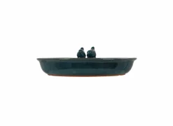 Vogelbad L 37x9,7cm - keramiek - trendy petrol