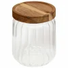 Voorraadpot Harmony 0,5L - glas - transparant & acacia