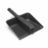 Vuilblik en borstel 24x33cm - kunststof - dark grey