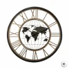 Wandklok World Ø67cm