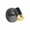 Wandlamp Vigolo 1x5W GU10 Ø12,5cm - metaal - zwart/goud