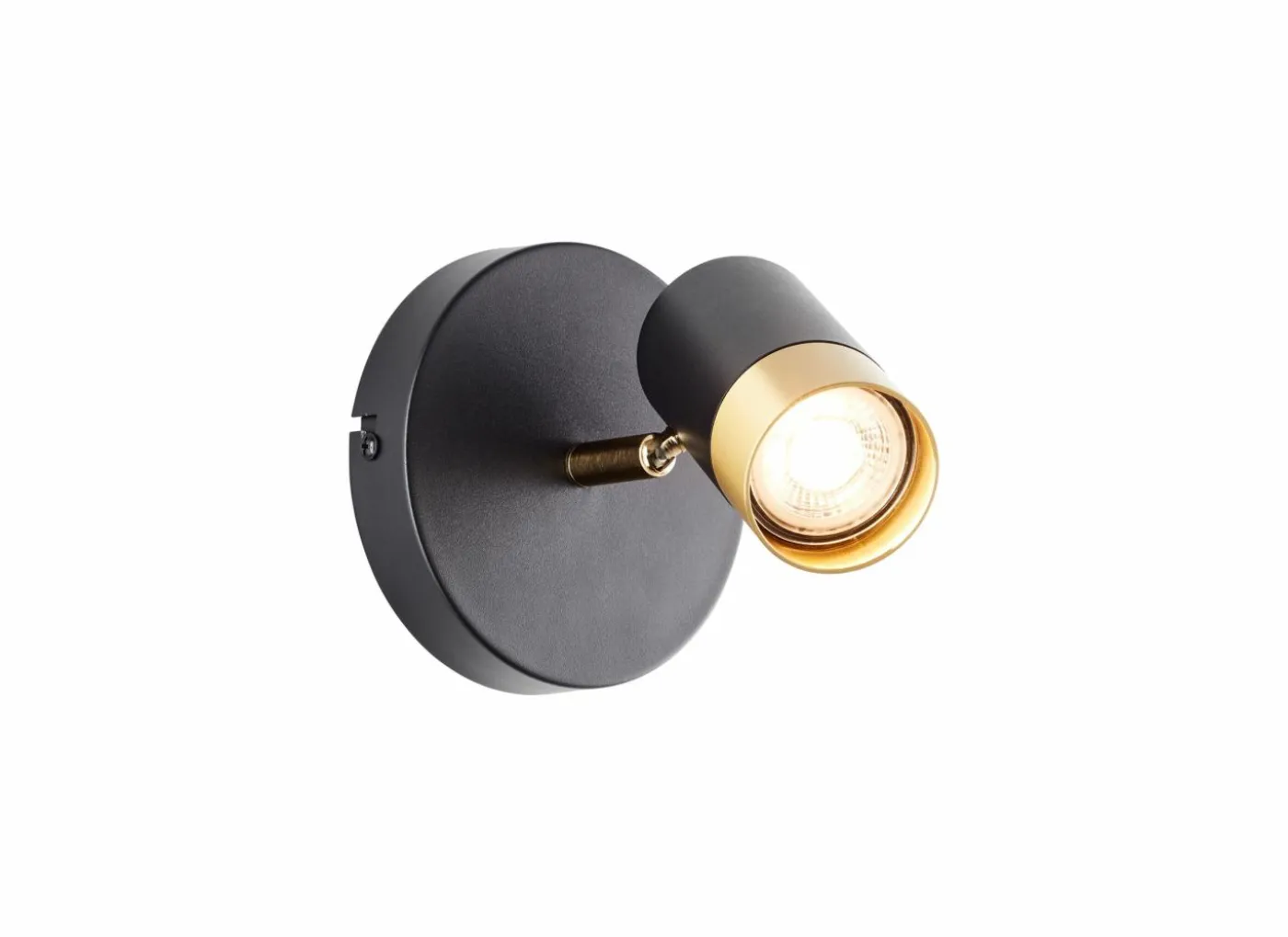 Wandlamp Vigolo 1x5W GU10 Ø12,5cm - metaal - zwart/goud