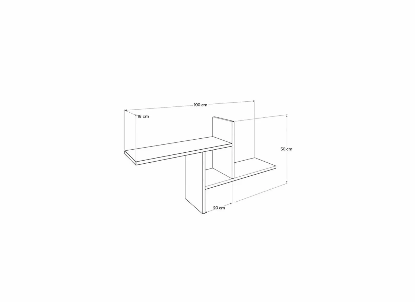 Wandplank Adelaide 100x18x50cm - melamine - bruin