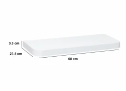 Wandplank Fixy 60x23,5x3,8cm - MDF - wit