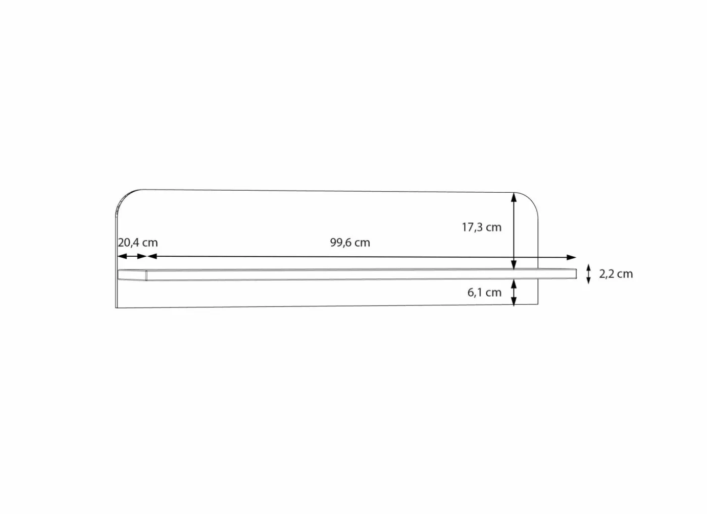 Wandplank Hoa 100x22x26cm - decor - mauvella eik & groen