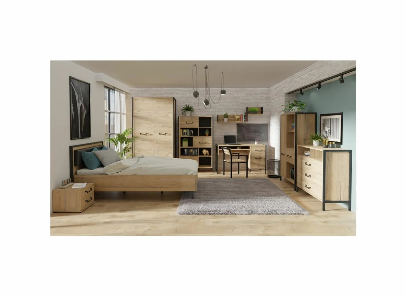 Wandplank Oriental Tree 125,6x21,9x43,2cm - decor - bartex eik