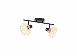 Wandspot Norah zwart naturel 2x40W E27