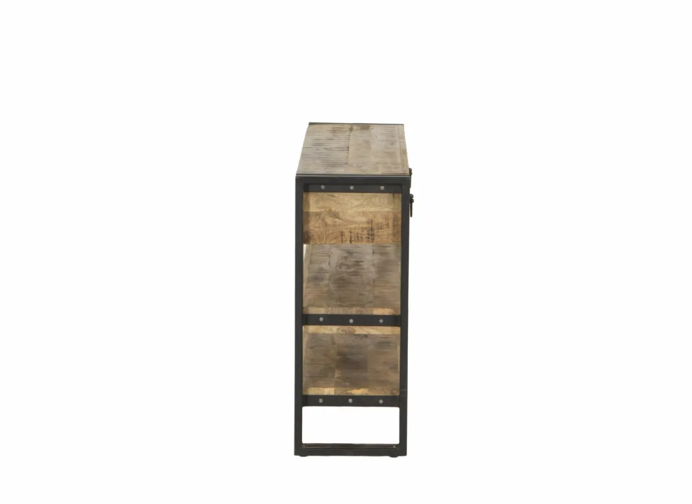 Wandtafel Amish 120x30cm - mango massief & metaal - bruin