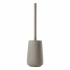 Wc-borstel Ø10x37cm - keramiek & kunststof - taupe