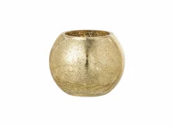 Windlicht Bol carquele effect H9,5cm - glas - goud