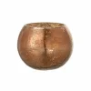 Windlicht Bol Craquele effect H12cm - glas - brons