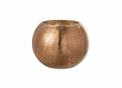 Windlicht Bol Craquele effect H16cm - glas - brons