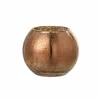 Windlicht Bol Craquele effect H9,5cm - glas - brons