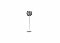 Windlicht Pino H70cm - metaal & glas - zwart