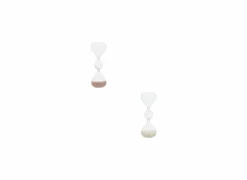 Zandloper Wavy Bliss 15 minuten H19cm - glas - wit/roze