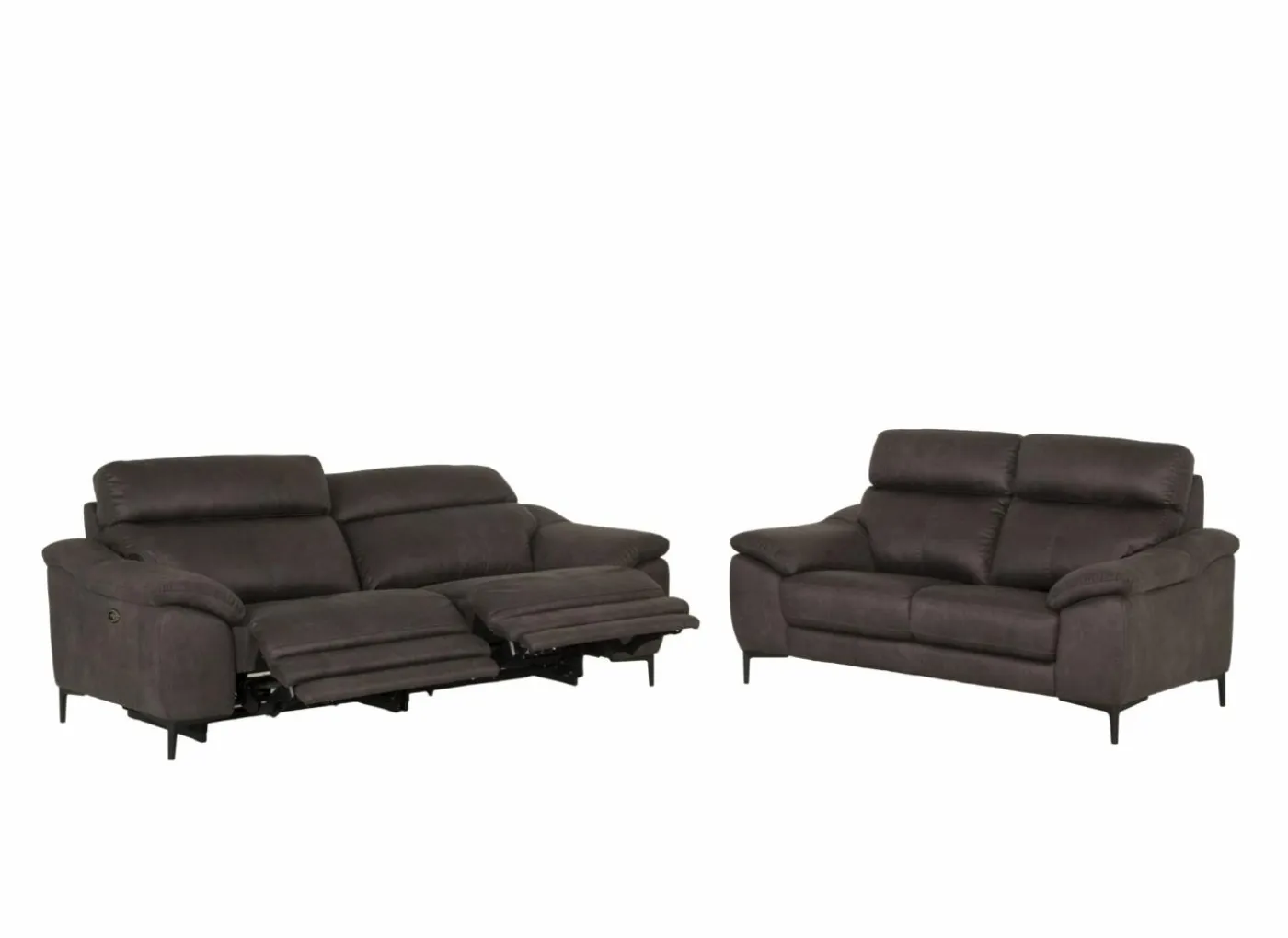 Zetel Angele 2,5+2-zit - stof - bruingrijs met relax