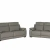 Zetel Curry 3+2-zit - leder - asgrijs met relax