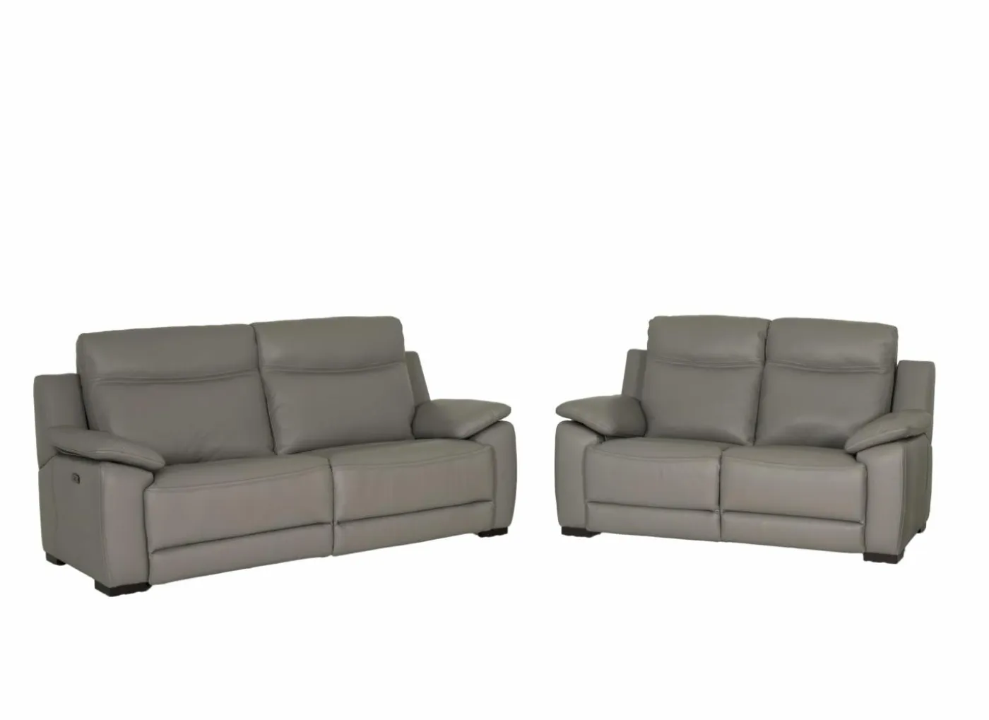 Zetel Curry 3+2-zit - leder - asgrijs met relax