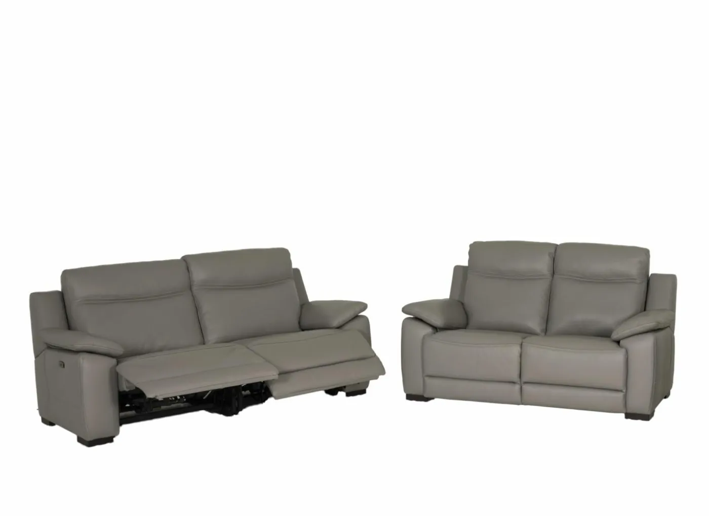 Zetel Curry 3+2-zit - leder - asgrijs met relax