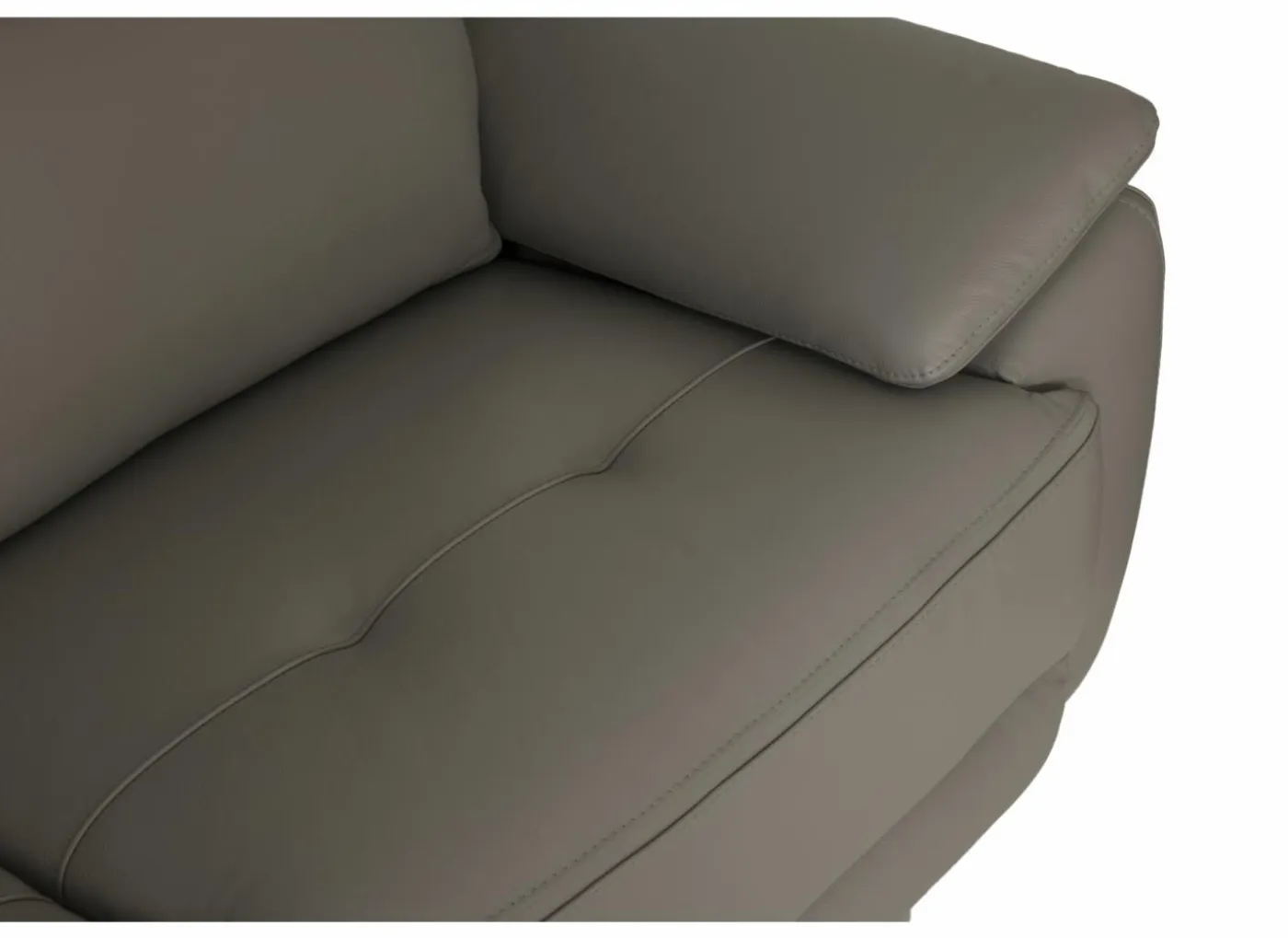 Zetel Curry 3+2-zit - leder - asgrijs met relax