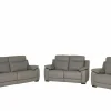 Zetel Curry  2,5+2+1-zit - leder - asgrijs met relax