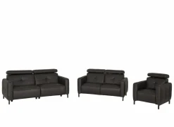 Zetel Dervaux 3+2+1-zit - stof - antraciet met relax