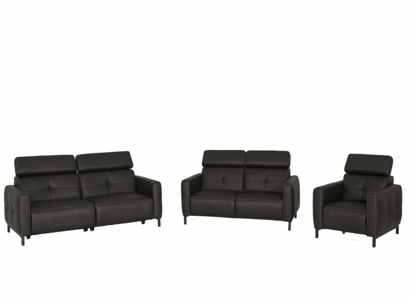 Zetel Dervaux 3+2+1-zit - stof - antraciet met relax