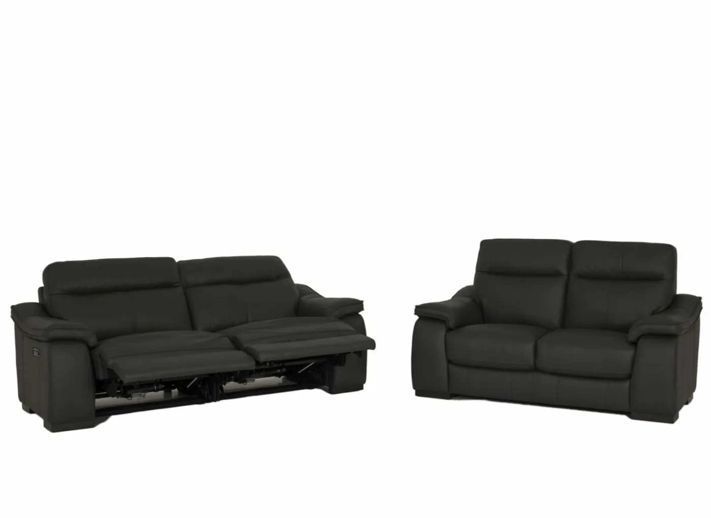 Zetel Final 2,5+2-zit - leder - shalegrey met relax