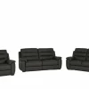 Zetel Folk 2,5+2+1-zit - leder - antraciet met relax