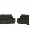 Zetel Folk 2,5+2-zit - leder - antraciet