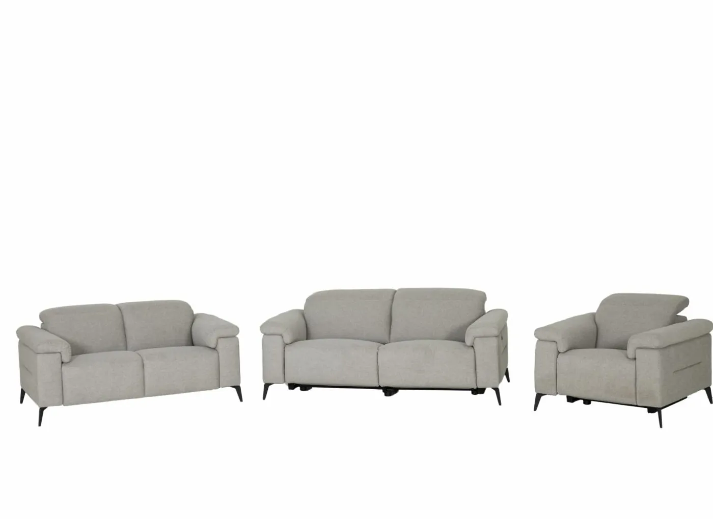 Zetel Funk 3+2+1-zit - stof - grijs met relax