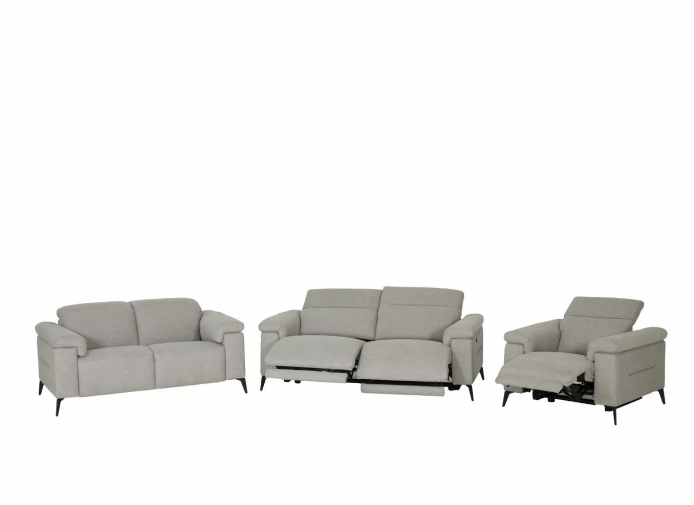 Zetel Funk 3+2+1-zit - stof - grijs met relax