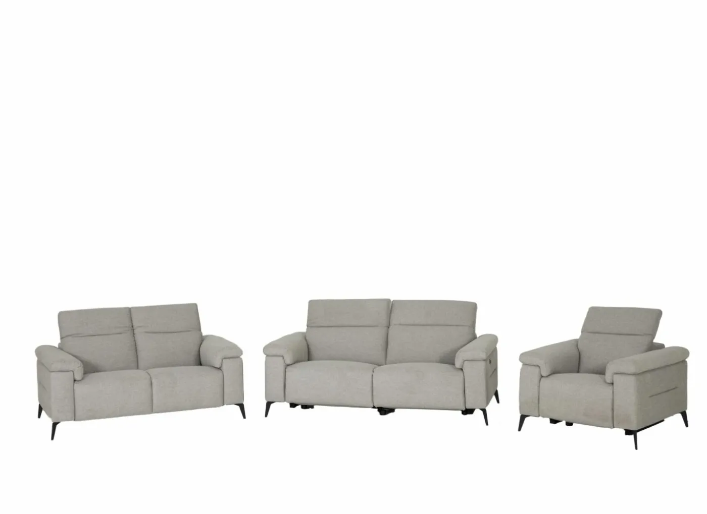 Zetel Funk 3+2+1-zit - stof - grijs met relax