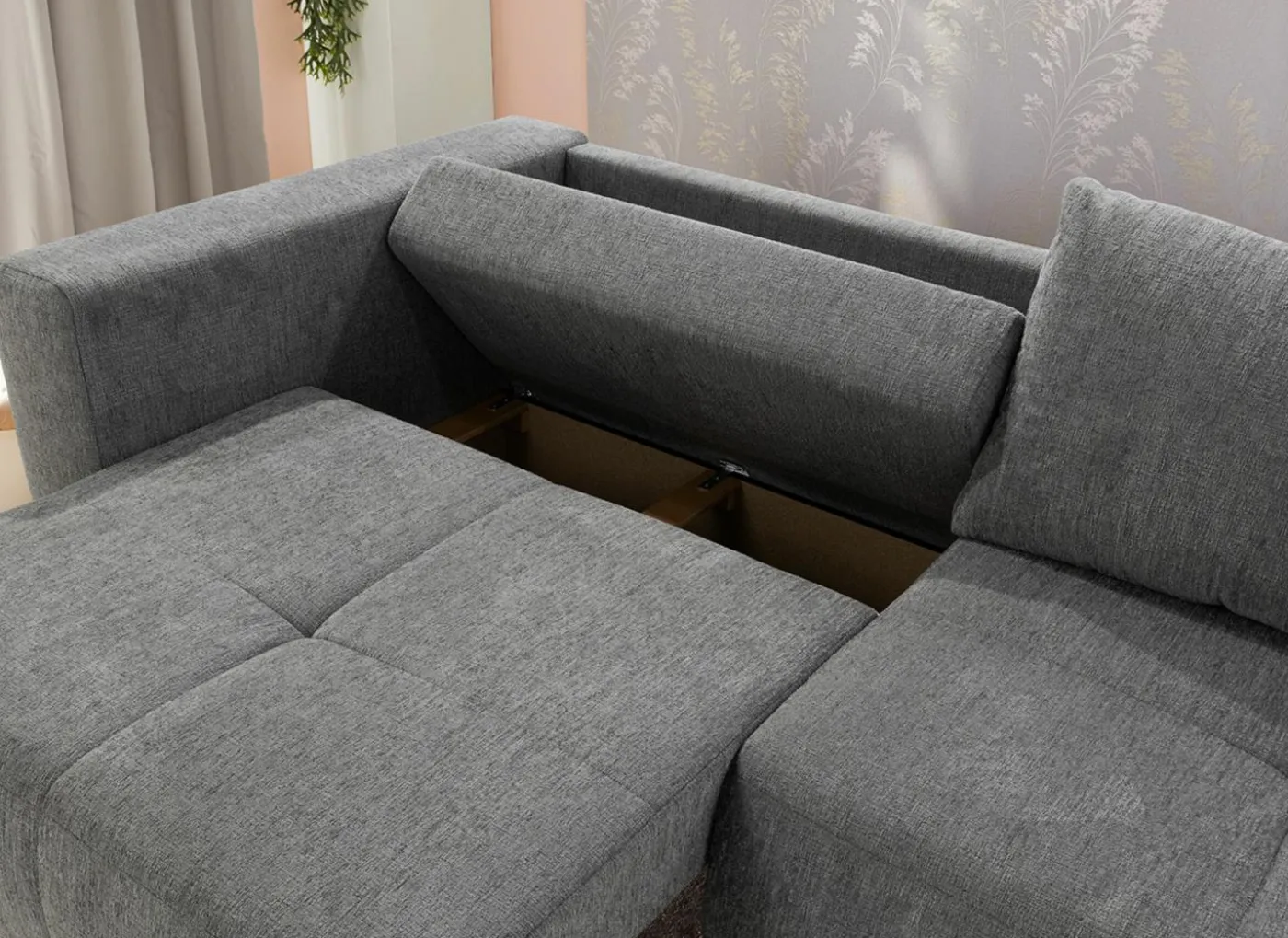 Zetel Relax Bigsofa 4-zit - stof - chenil middengrijs