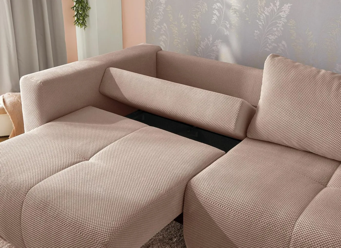Zetel Relax Bigsofa 4-zit - stof - rosa