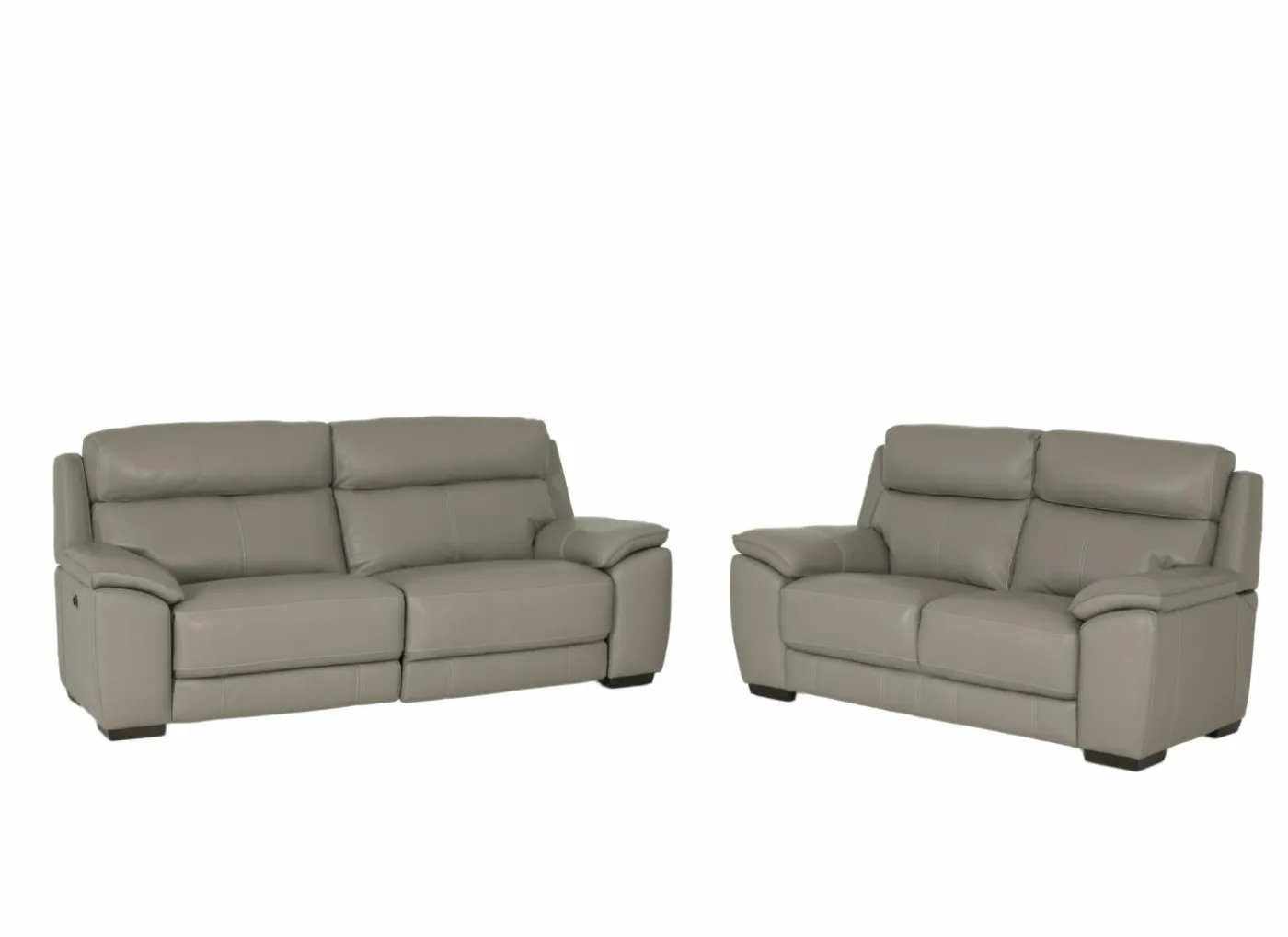 Zetel Singer 2,5+2-zit - leder - taupe met relax