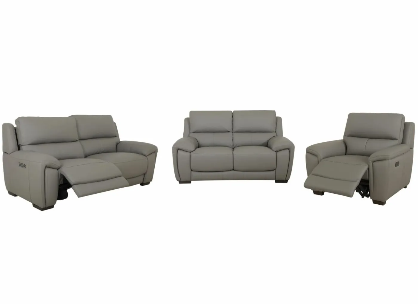 Zetel Sneak 2,5+2+1-zit - leder - elephant met relax