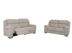 Zetel Still 2,5+2-zit - stof - silver grey met relax