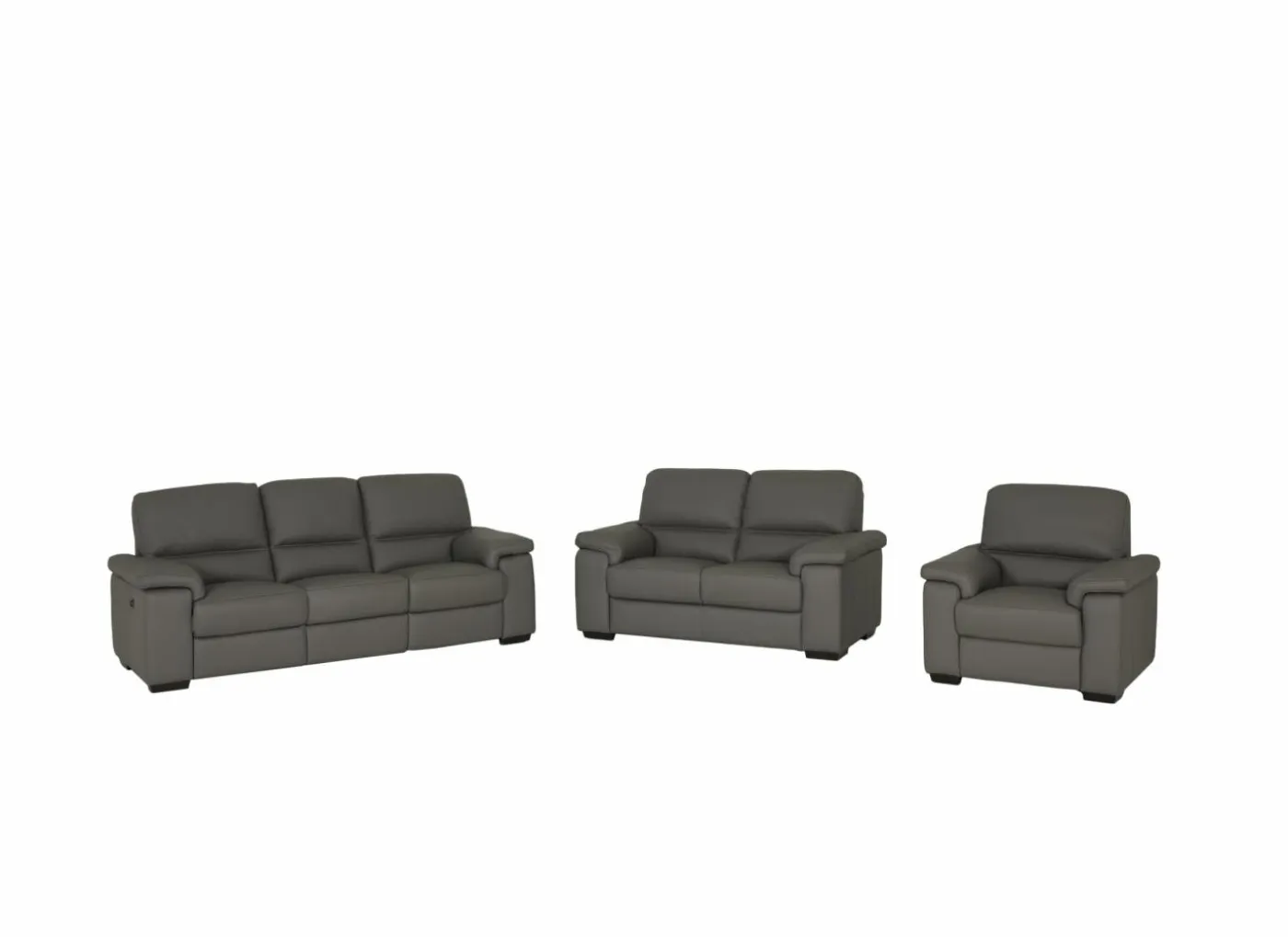 Zetel Tributo 3+2+1-zit - leder - elephant royal met relax