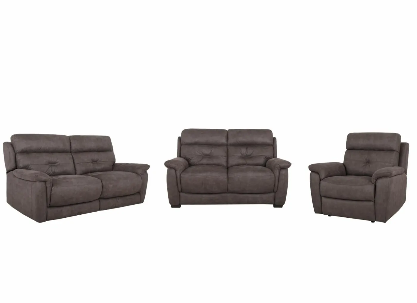 Zetel Twitch 2,5+2+1-zit - stof - grijs