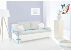 Zetelbed Lincoln 2 persoons - 203x102cm - stof & lederlook - beige & grijs
