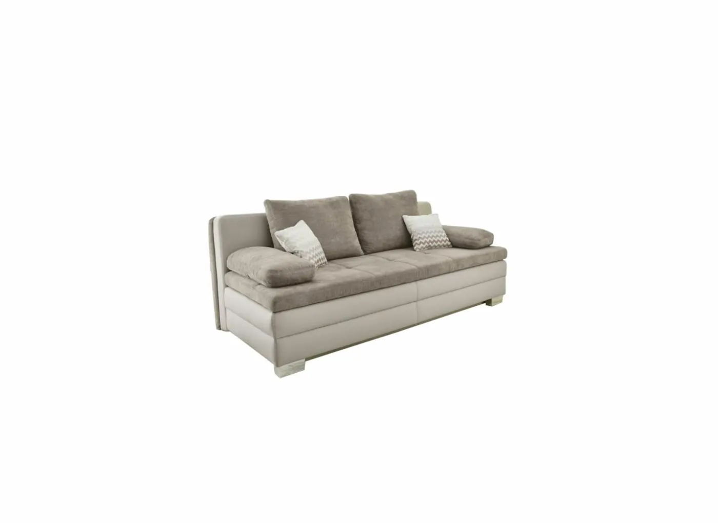 Zetelbed Lincoln 2 persoons - 203x102cm - stof & lederlook - taupe & beige