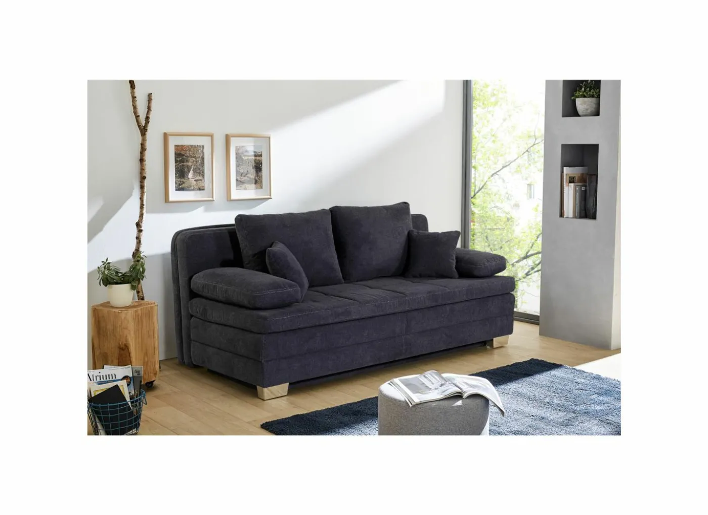 Zetelbed Lindau 2 persoons - 203x106cm - stof - donkerblauw