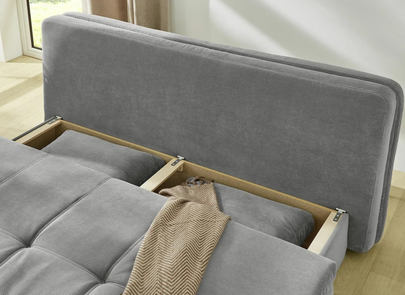 Zetelbed Lindau 2 persoons 203x106cm - stof - grijs
