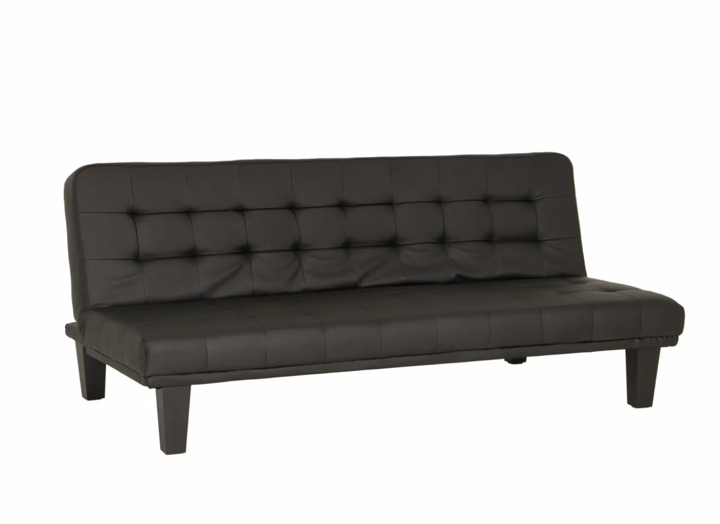 Zetelbed Molina 1 persoon - 180x90cm - lederlook - zwart